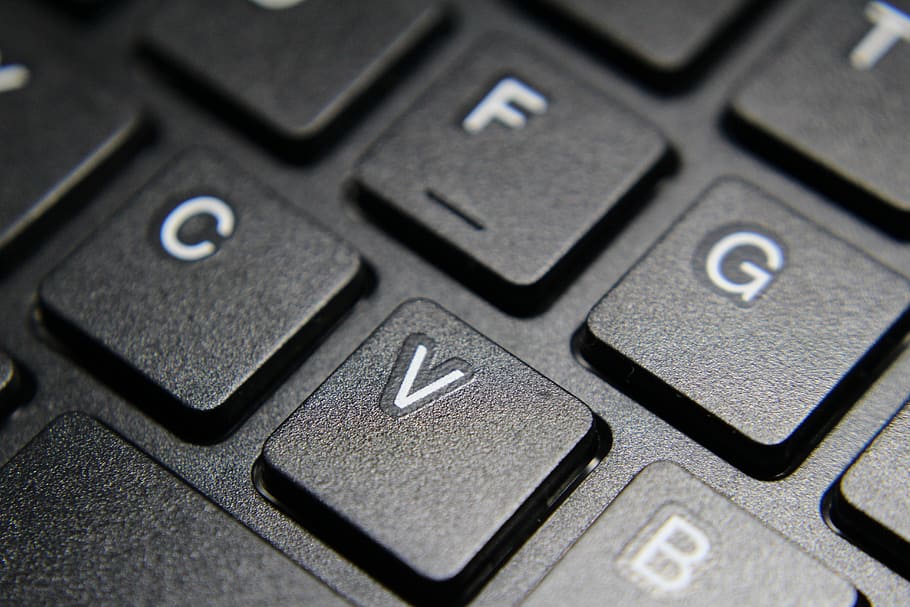 keyboard, black, letters, tap, keys, computer, black and white HD wallpaper