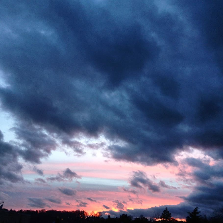 Sky, Storm, Clouds, Pink, dramatic sky, cloud - sky, cloudscape HD wallpaper