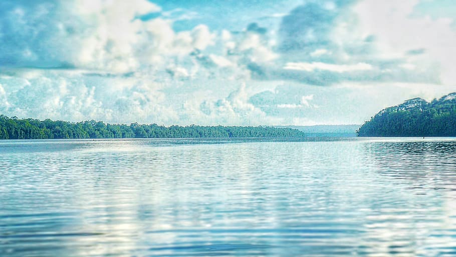 Calm Lake Under Cloudy Sky, clouds, landscape, nature, outdoors HD wallpaper