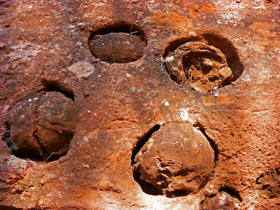 rocks, red sandstone, scale, erosion, old, full frame, history HD wallpaper
