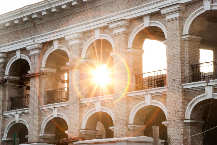 architecture, sunset, ukraine, built structure, lens flare HD wallpaper