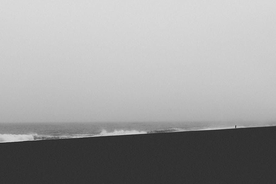 grayscale photo of sea, water, waves, crash, ocean, black And White, HD wallpaper