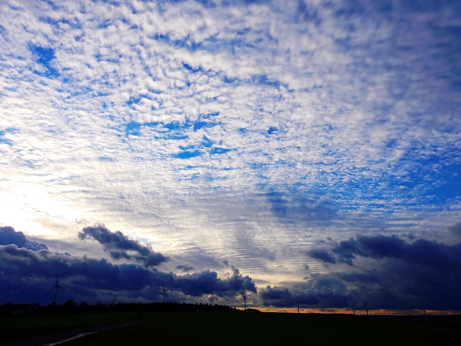 Sky, Clouds, Day, Landscape, Mood, blue, cotton, fluffy, steam HD wallpaper