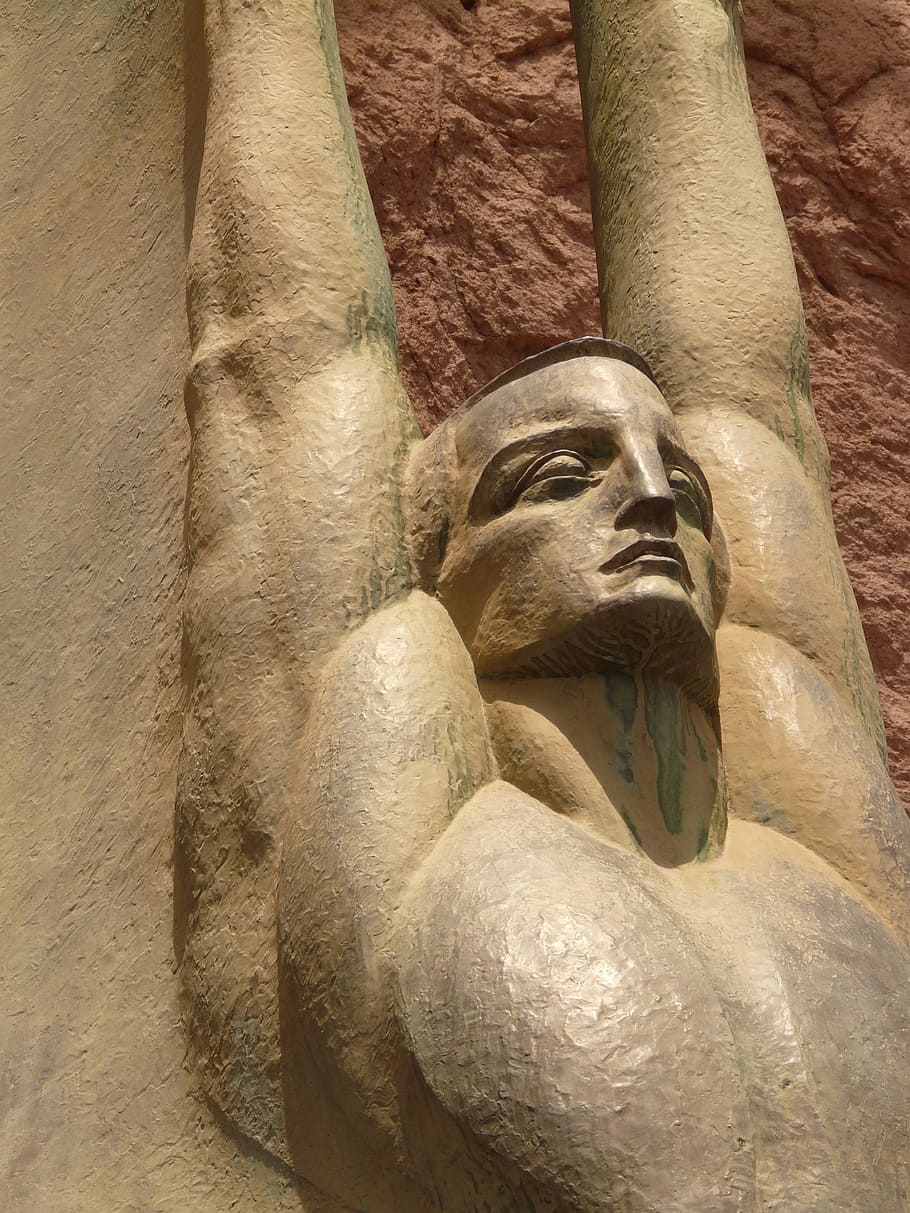 statue, figure, man, human, portrait, poor, force, muscles HD wallpaper