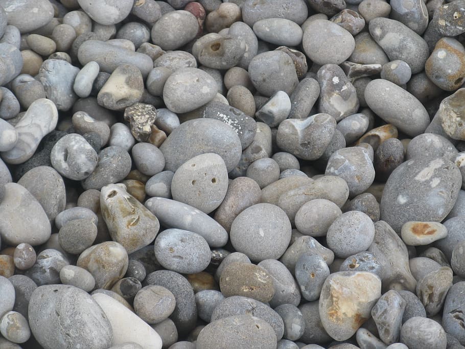 pebble, pebbles, beach, full frame, backgrounds, stone, rock HD wallpaper