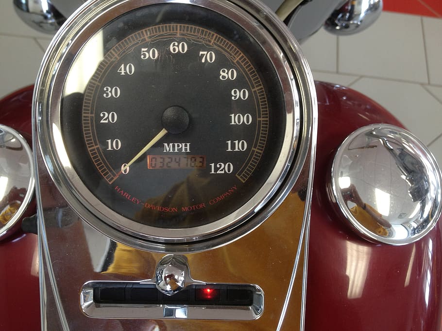 speedometer, motorcycle, road king, number, mode of transportation HD wallpaper