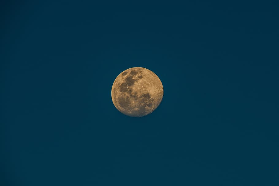 closeup photo of full moon, worm's eye view of full moon, macro lens HD wallpaper