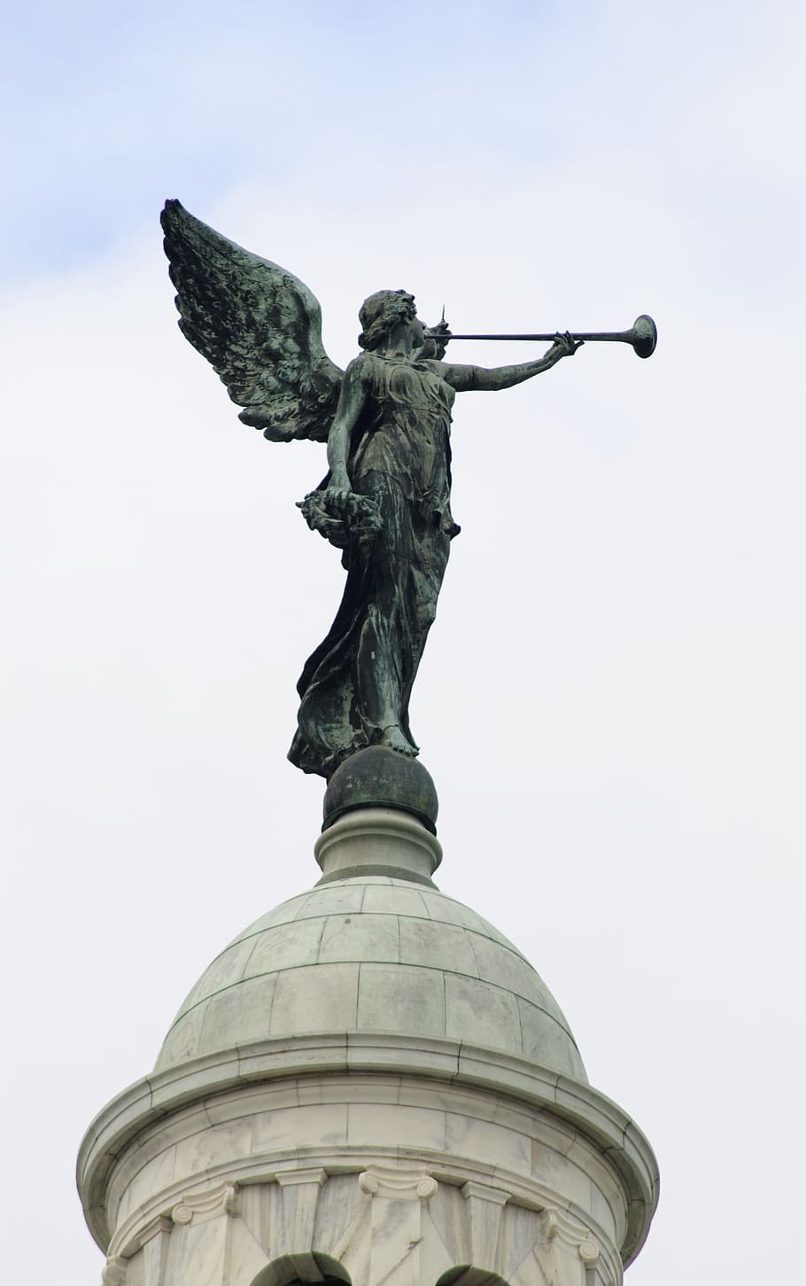 Statue, Wings, Sky, Dome, Fairy, bulding, angel, architecture HD wallpaper