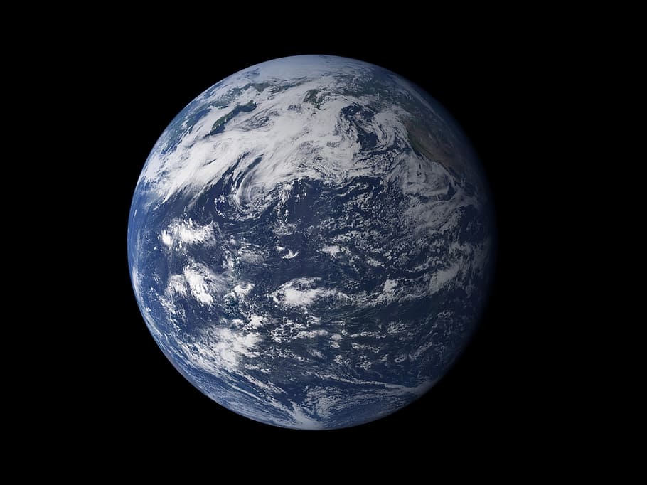 outer space view of planet earth, sphere, blue marble, nasa, modis