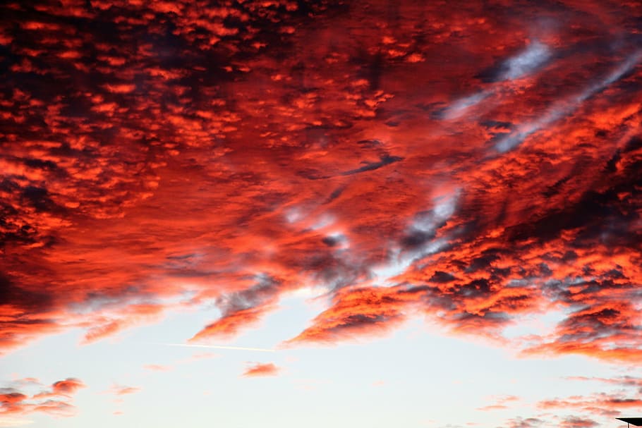 untitled, sky, afterglow, colored, clouds, light, abendstimmung HD wallpaper