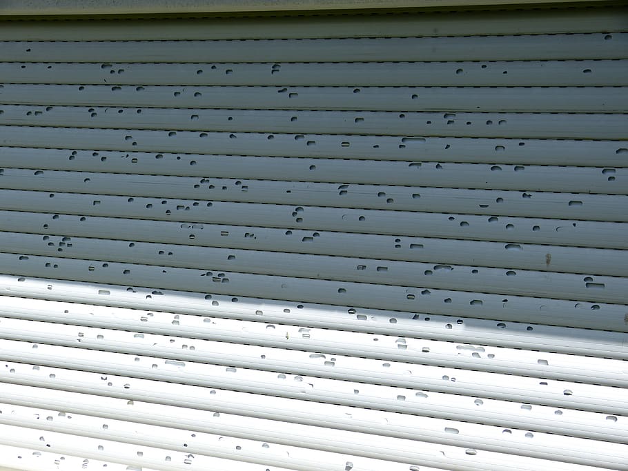 Roller Shutter, Dents, Hail, Damage, hail damage, damaged, holes HD wallpaper