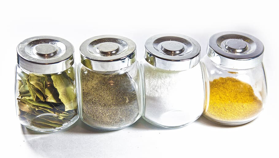 jar, container, eating, spice, herb, salt, healthy, herbal HD wallpaper