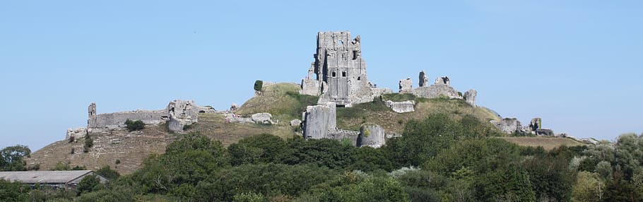 Banner, Header, Landscape, Corfe Castle, nature, architecture HD wallpaper