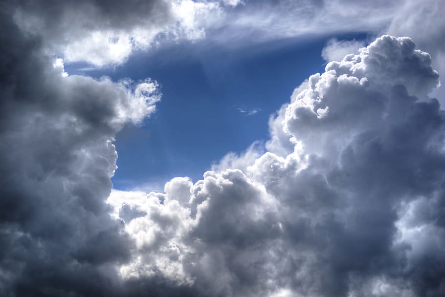 low angle view photography of sea clouds, cloudscape, weather HD wallpaper