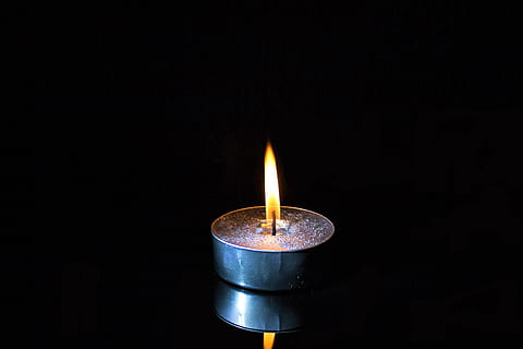 brown tealight candle, lighted candle, flame, burn, candlelight HD wallpaper