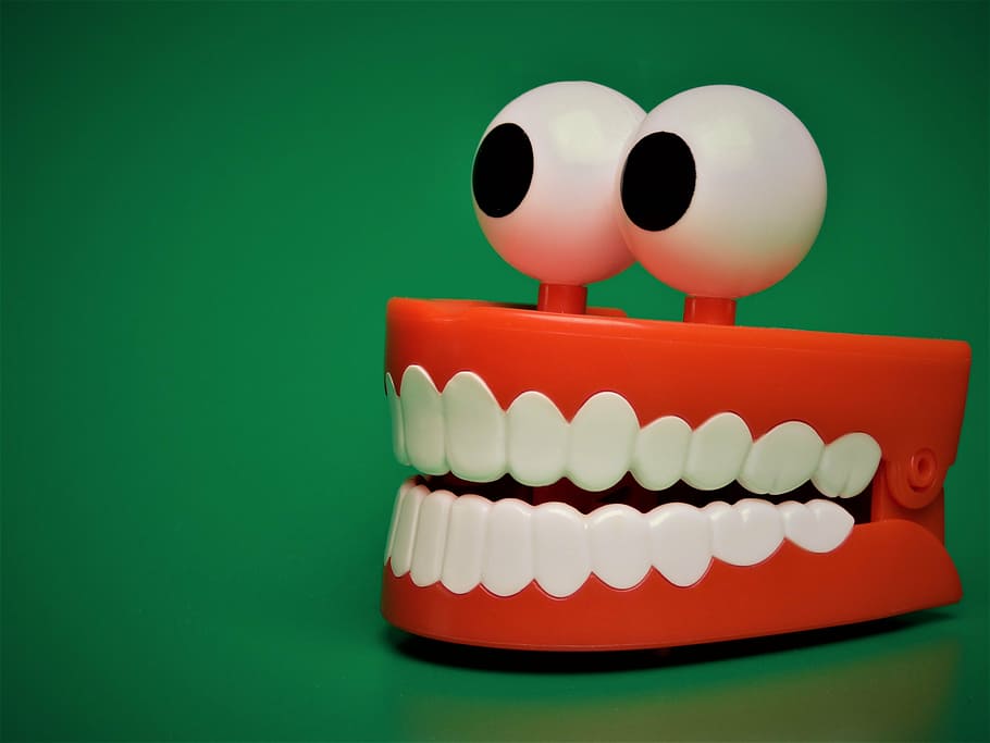 gums and teeth illustration, tooth, eyes, toys, dentist, head, HD wallpaper