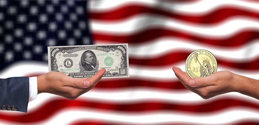 person holding 1 U.S. dollar banknote, usa, arm, empire, flag, HD wallpaper