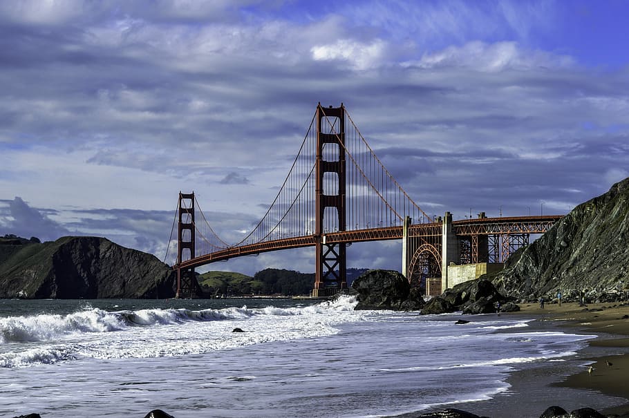 Golden Gate Bridge over the Bay in San Francisco, California