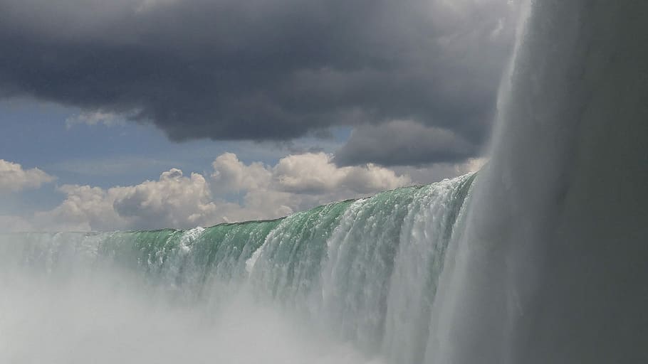 Powerful Waterfall, niagara falls, Canada, flowing, horseshoe, HD wallpaper