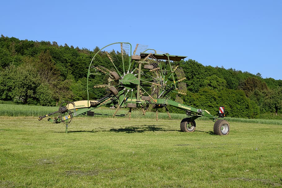 windrower, hay tedders, computing, iron, old, metal, rusty HD wallpaper