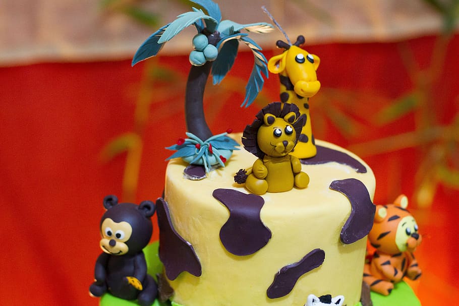 party, biscuit, animals, birthday, zoo, birthday child, cartoon, HD wallpaper
