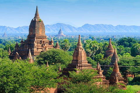 HD wallpaper: stupa, pagoda, burma, myanmar, temple, temple complex, bagan  | Wallpaper Flare