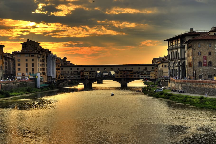 Florence, Italy, Old Bridge, architecture, urban landscape, HD wallpaper