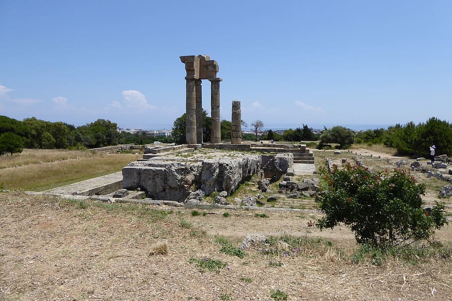 Temple, Apollo, Columns, Rhodes, history, day, old ruin, no people, HD wallpaper