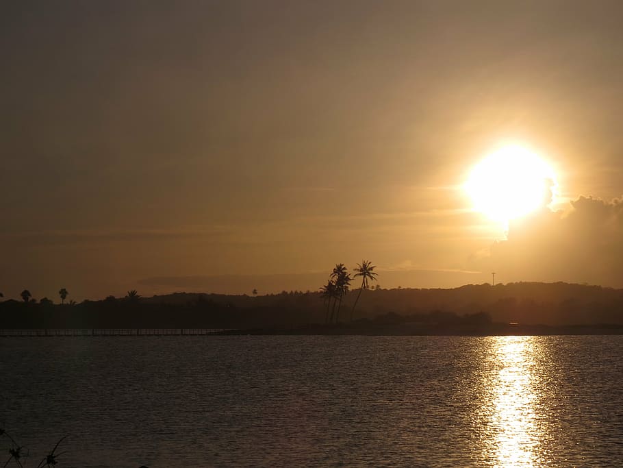 sunset, sol, eventide, landscape, horizon, brazil, summer, beauty HD wallpaper