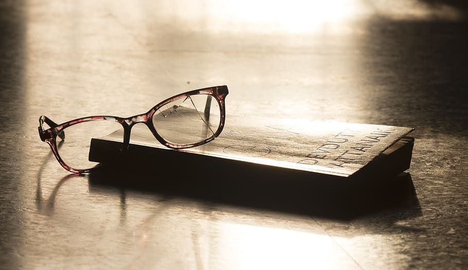 eyeglasses, book, education, reading, knowledge, literature, HD wallpaper