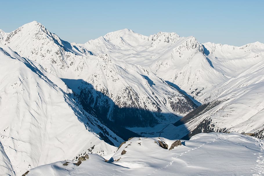 Austria, Landscape, Mountains, Winter, snow, ice, sky, clouds HD wallpaper