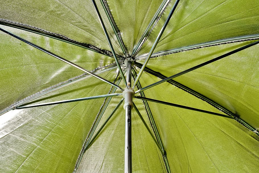 screen, linkage, open, reflector umbrella, stretched, green color HD wallpaper