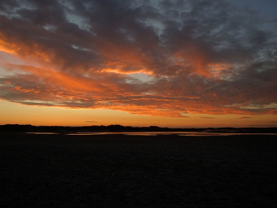 afterglow, sky, clouds, evening sky, abendstimmung, sunset HD wallpaper