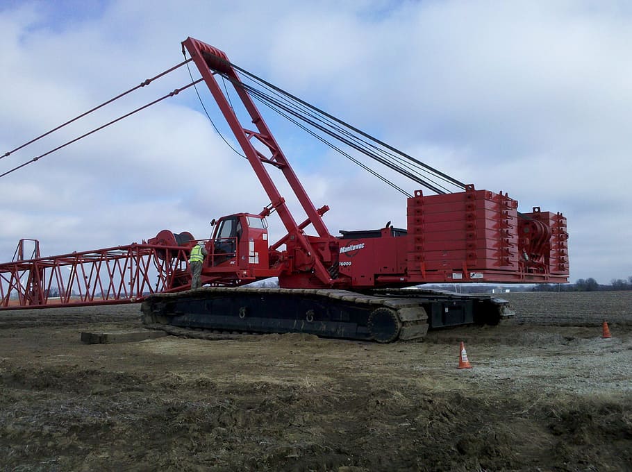 crane, industry, construction, worker, equipment, sky, cloud - sky HD wallpaper