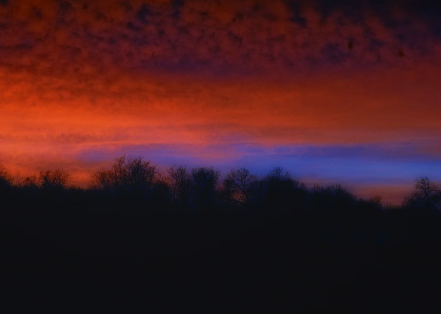 Sunset, Evening, Night, Cloud, twilight, orange, nature, landscape HD wallpaper