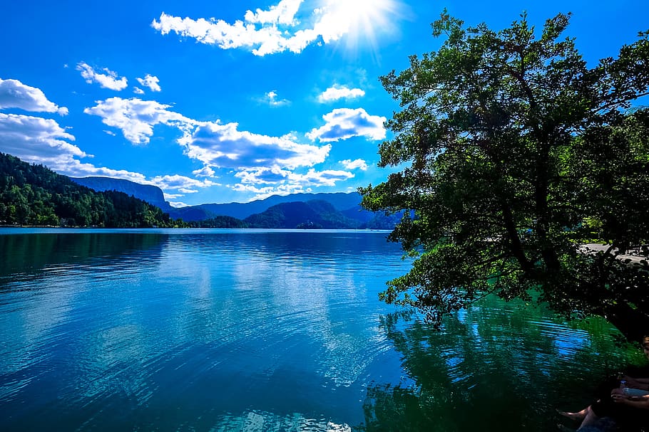 landscape, mountains, nature, sky, clouds, daylight, lake, outdoors HD wallpaper