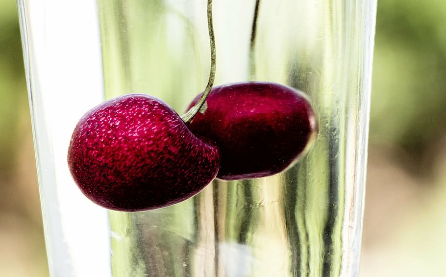 cherry, cherries, red, fruit, sweet, close-up, food, window HD wallpaper
