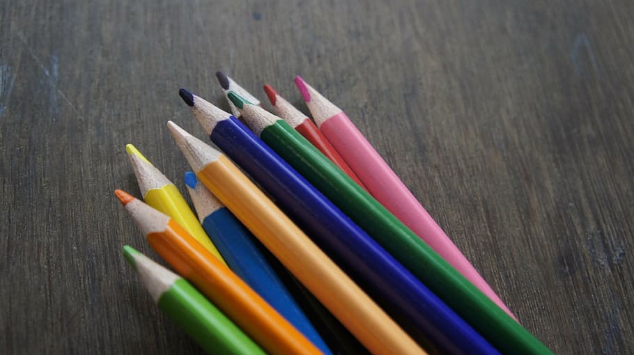 pencil, fun, colors, drawing, multi colored, art and craft HD wallpaper