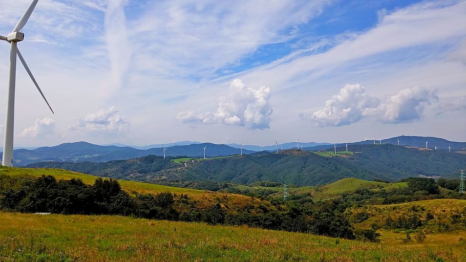 wind power generator, daegwallyeong, windmill, mountain, cloud - sky HD wallpaper