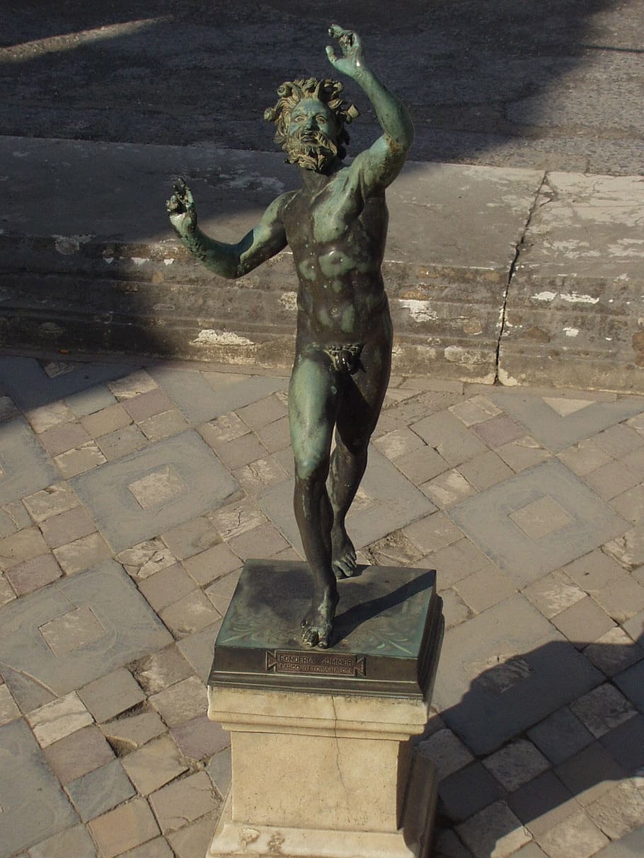 statue, copper, old, pompeii, naples, italy, sculpture, human representation HD wallpaper