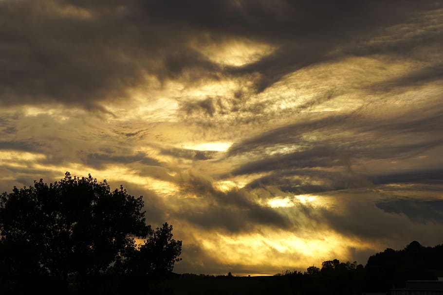 clouds, abendstimmung, evening sky, cloud formation, cloud - sky HD wallpaper