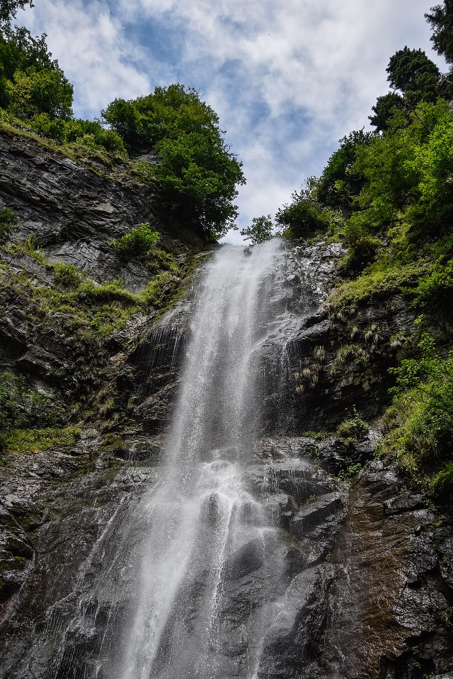 waterfall, nature, landscape, tree, plant, motion, scenics - nature HD wallpaper