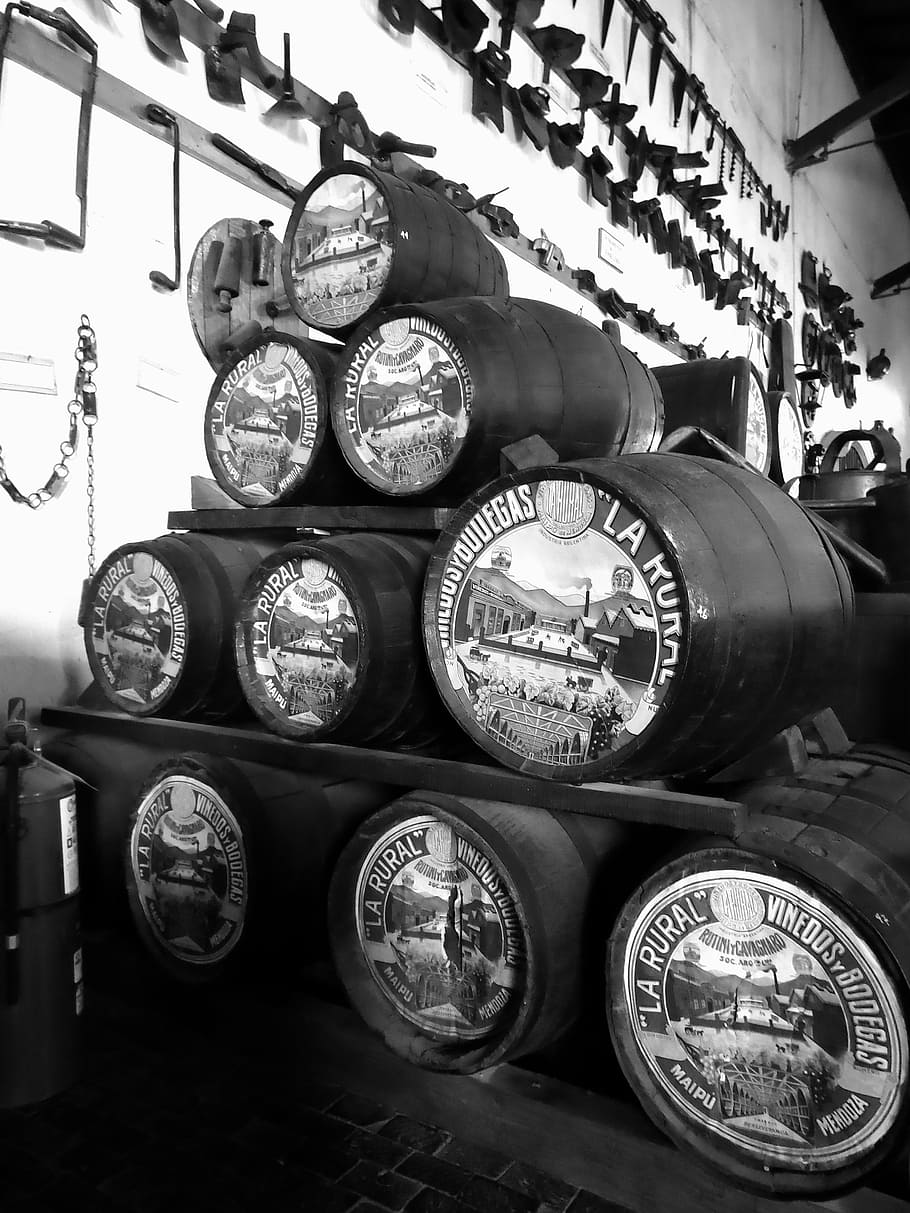 winery, cask, cava, indoors, no people, large group of objects HD wallpaper