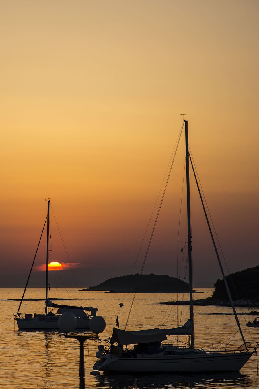 zeezon, sailing, beach, setting sun, holiday, sunset, nature HD wallpaper