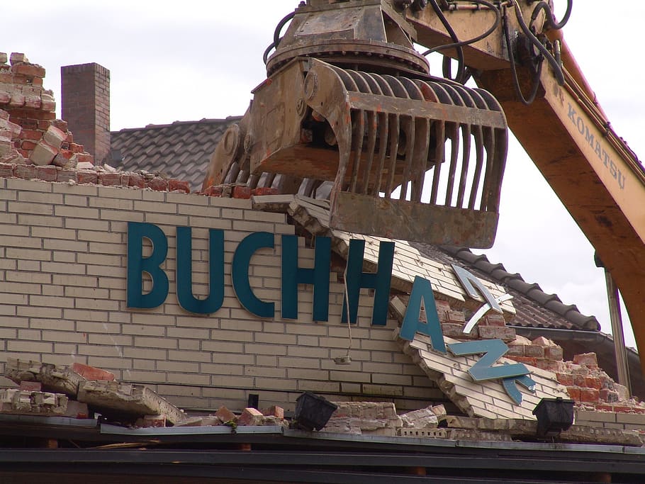 demolition, building, dilapidated, architecture, text, built structure HD wallpaper