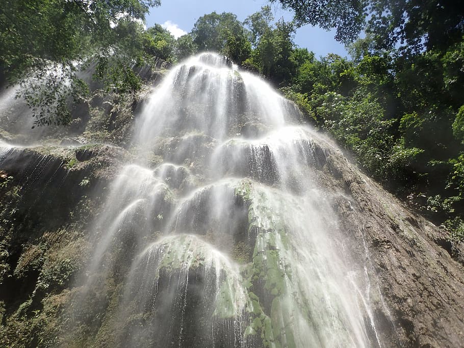 waterfall, oslob, philippines, falls, cebu, beauty in nature HD wallpaper