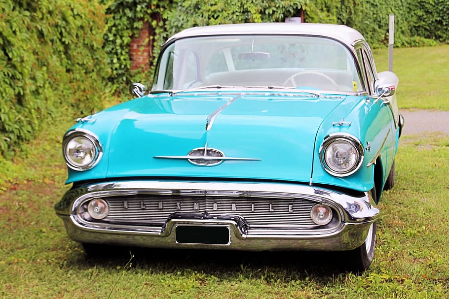 oldsmobile, oldtimer, auto, usa, fifties, mode of transportation HD wallpaper