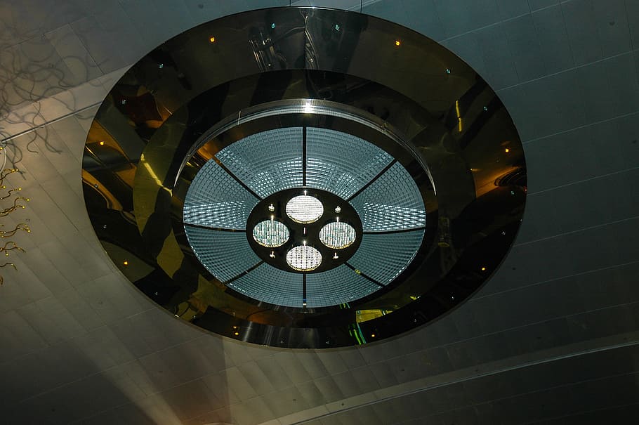 gold dome light, ceiling ventilation, ceiling lighting, ufo HD wallpaper