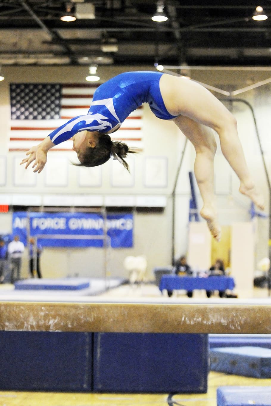 woman performing back flip, gymnastics, female, performance, balance, HD wallpaper