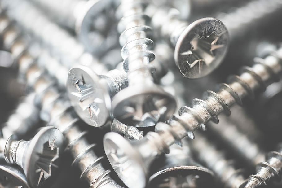 Pile of Silver Flat Crosshead Screws Close Up #2, broken, fix HD wallpaper